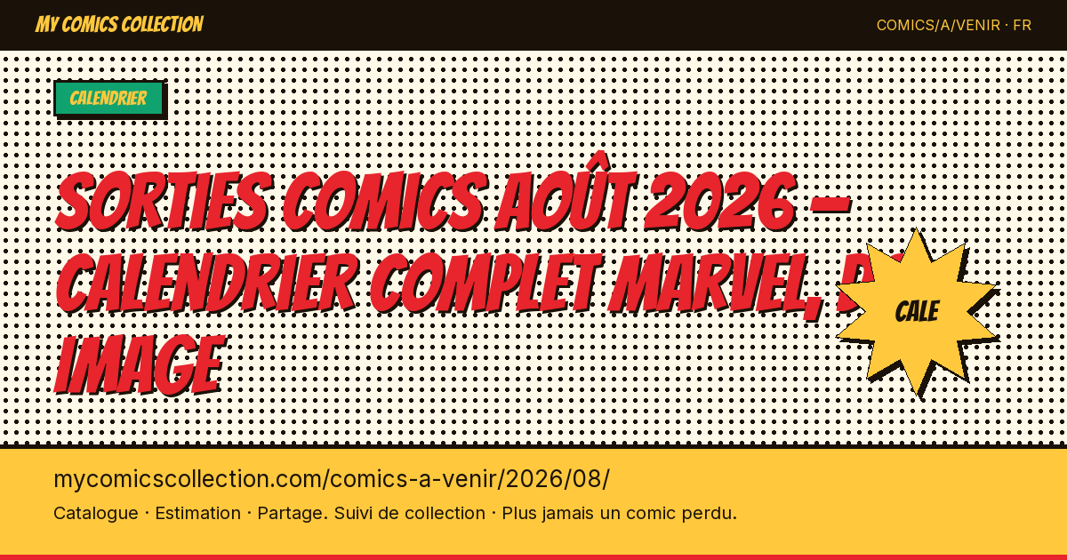 Comics à sortir en août 2026 — illustration de la page