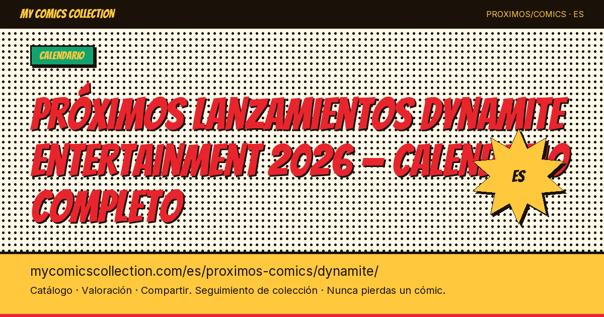 Próximos lanzamientos Dynamite Entertainment — ilustración de la página