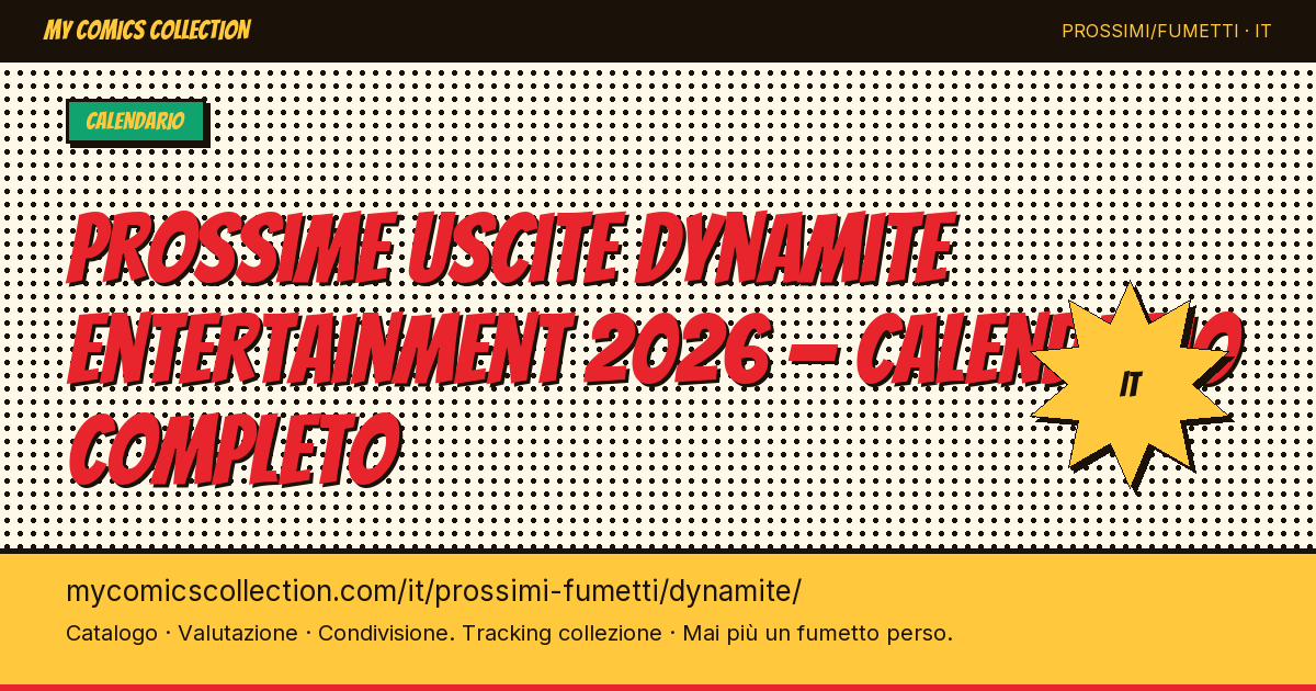 Prossime uscite Dynamite Entertainment — illustrazione della pagina
