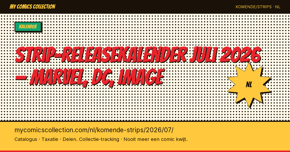 Strips die uitkomen in juli 2026 — pagina illustratie