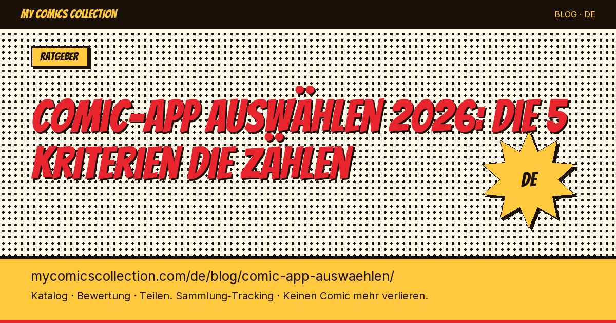 Comic-Verwaltungs-App auswählen: die richtigen Kriterien 2026 — Artikel-Illustration