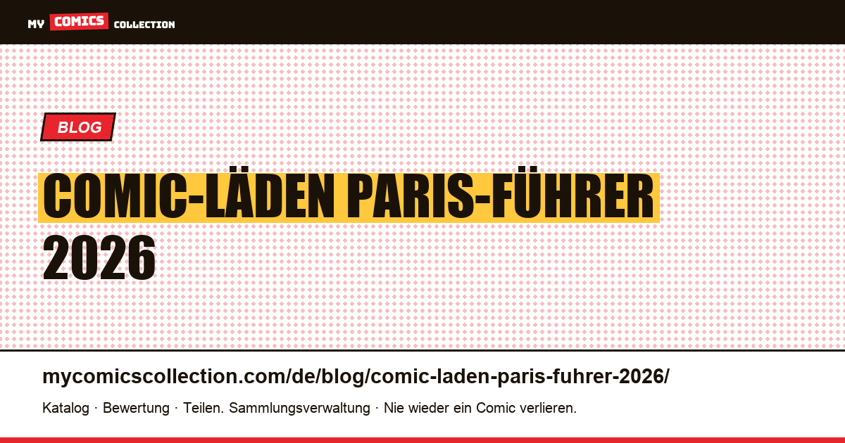 Comic-Läden Paris-Führer 2026 — Artikelillustration
