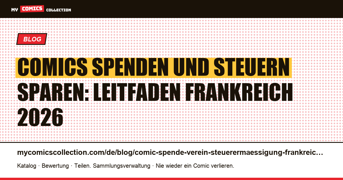 Comics an einen Verein spenden: Steuerermäßigung in Frankreich 2026 — Artikelillustration