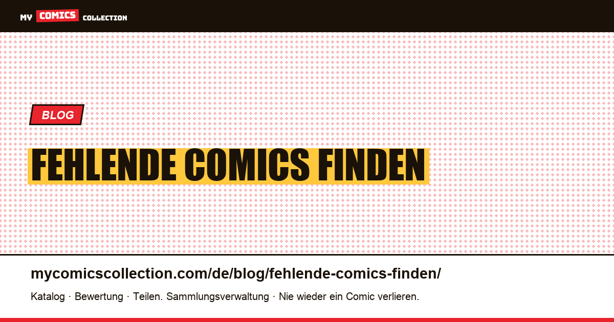 fehlende Comics finden — Artikelillustration