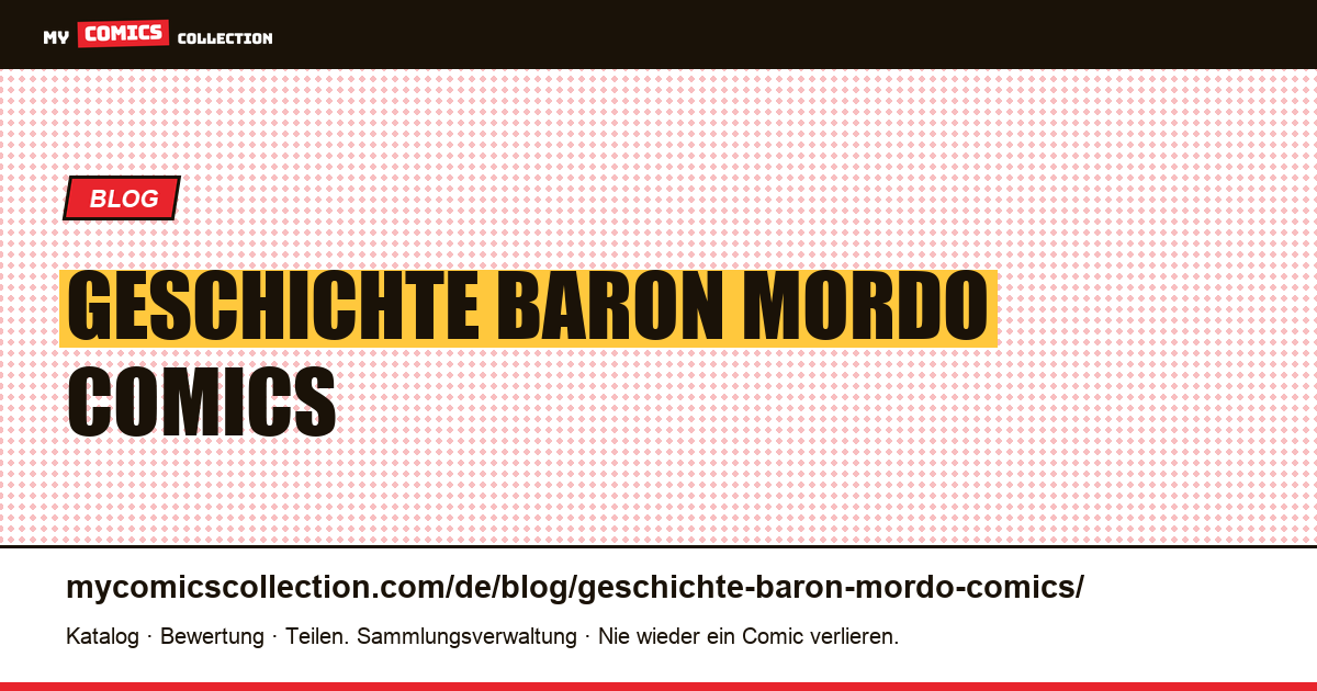 Geschichte Baron Mordo Comics — Artikelillustration