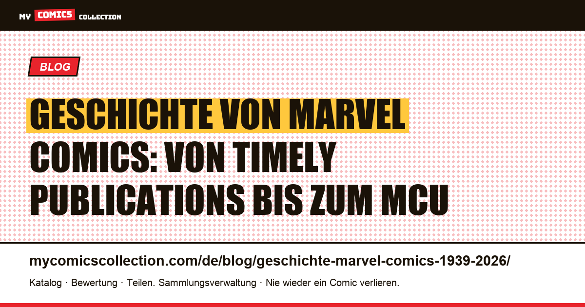 Geschichte von Marvel Comics: 1939-2026 — Artikelillustration