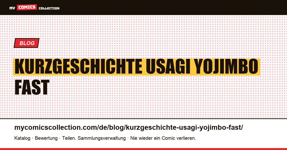 Die Kurzgeschichte von Usagi Yojimbo: eine fast ausgestorbene Form — Artikelillustration