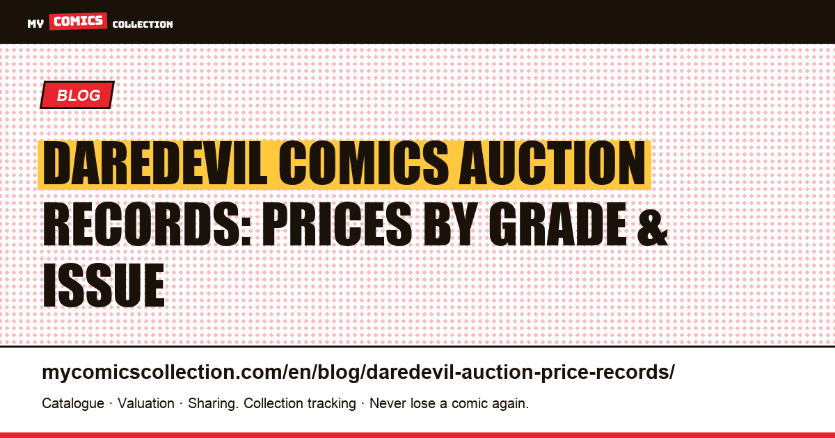 Daredevil Comics Auction Records: Top Sales, Prices by Grade, and Market Trends — article illustration