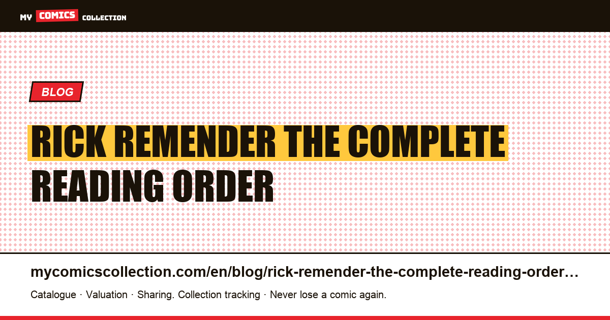 Rick Remender: the complete reading order — article illustration