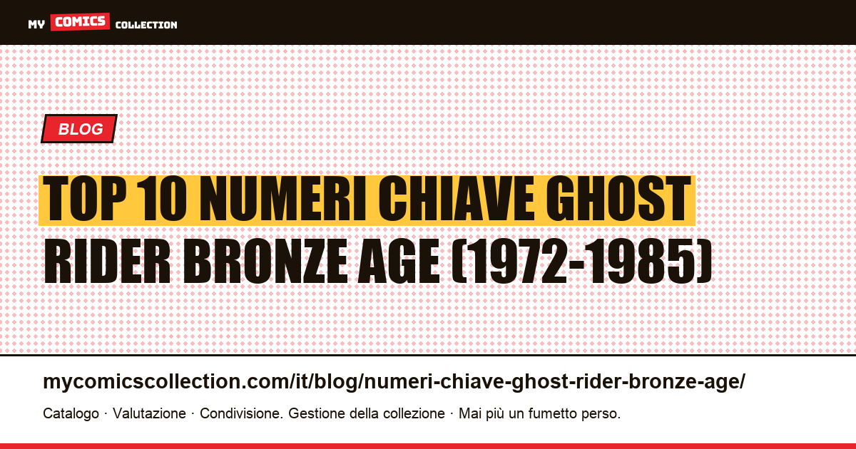Top 10 numeri chiave Ghost Rider Bronze Age (1972-1985) — illustrazione articolo