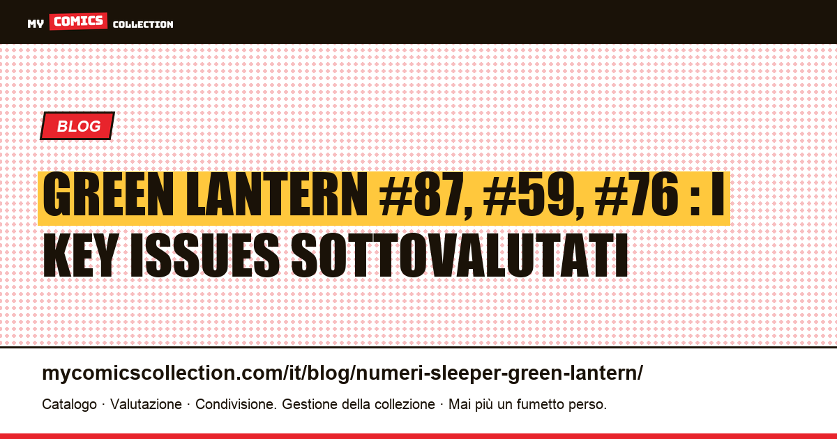 Green Lantern: i numeri chiave sleeper da tenere d'occhio nel 2026 — illustrazione articolo