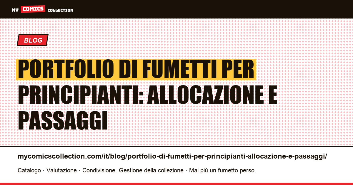 Portfolio di fumetti per principianti: allocazione e passaggi — illustrazione articolo