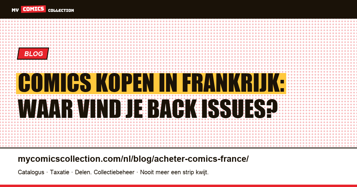 Comics kopen in Frankrijk: waar vind je back issues? — artikelillustratie