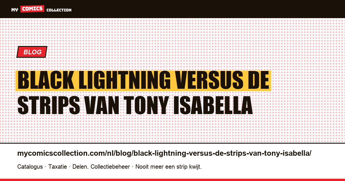 Black Lightning versus de strips van Tony Isabella — artikelillustratie