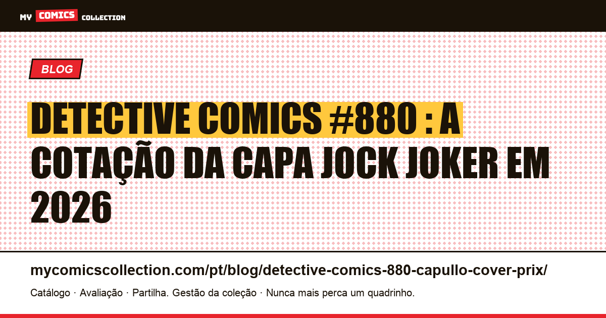 Detective Comics #880 : cotação da capa Jock Joker em 2026 — ilustração do artigo